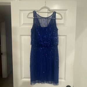 Elegant Blue Sequin Dress